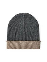 Cashmere Double Knit Ribbed Beanie