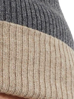 Cashmere Double Knit Ribbed Beanie