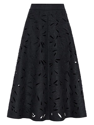 Techno Virgin Wool Circle Skirt