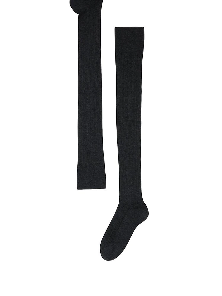 Stretch Cashmere Rib Knit Socks