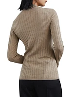 Sparkling Cashmere and Silk Rib Sweater