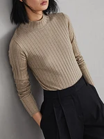 Sparkling Cashmere and Silk Rib Sweater