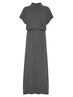 Cashmere English Rib Diagonal Knit Dress