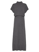 Cashmere English Rib Diagonal Knit Dress