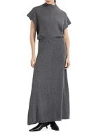 Cashmere English Rib Diagonal Knit Dress