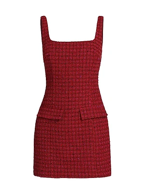 Bethany Check Wool-Blend Skort Romper