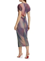 Celestia Printed Mesh Maxi Dress