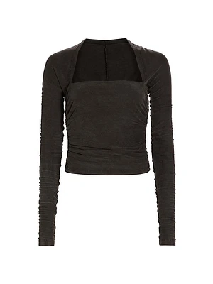 Ruched Long-Sleeve Top