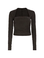 Ruched Long-Sleeve Top