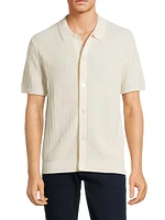 Racked Stitch Button-Front Shirt