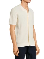 Racked Stitch Button-Front Shirt