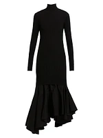 Turtleneck Long-Sleeve Maxi Dress