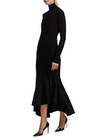 Turtleneck Long-Sleeve Maxi Dress