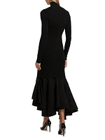 Turtleneck Long-Sleeve Maxi Dress