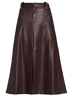 Hudie Vegan Leather Midi-Skirt