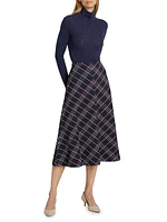 Thea Plaid Midi-Skirt