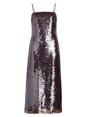 Lenox Sequined Slip Midi-Dress