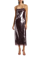 Lenox Sequined Slip Midi-Dress