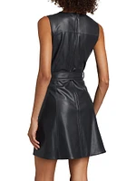 Claudia Faux-Leather Minidress