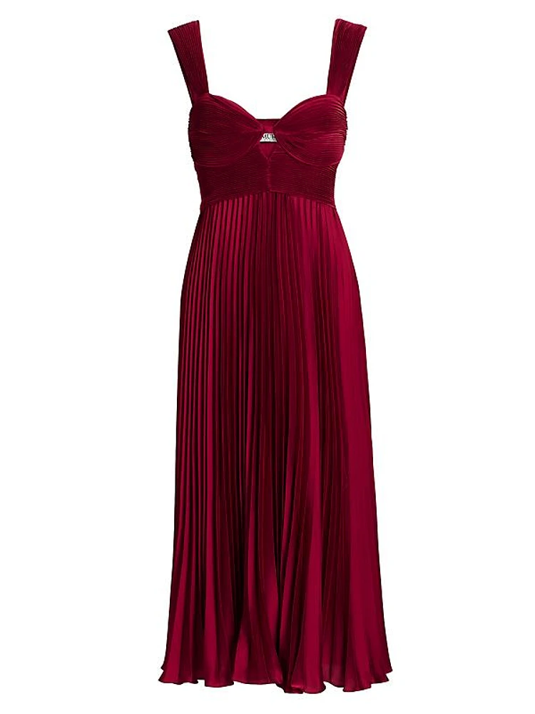 Giselle Pleated Midi-Dress