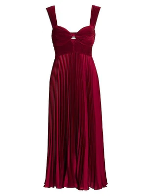 Giselle Pleated Midi-Dress
