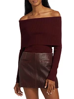 Evelyn Wool-Blend Off-The-Shoulder Sweater