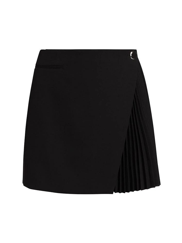 Callen Pleated Wrap Miniskirt