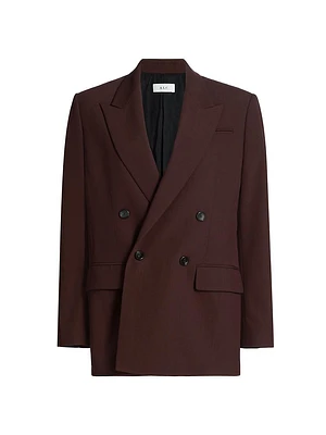 Calla Wool-Blend Double-Breasted Blazer