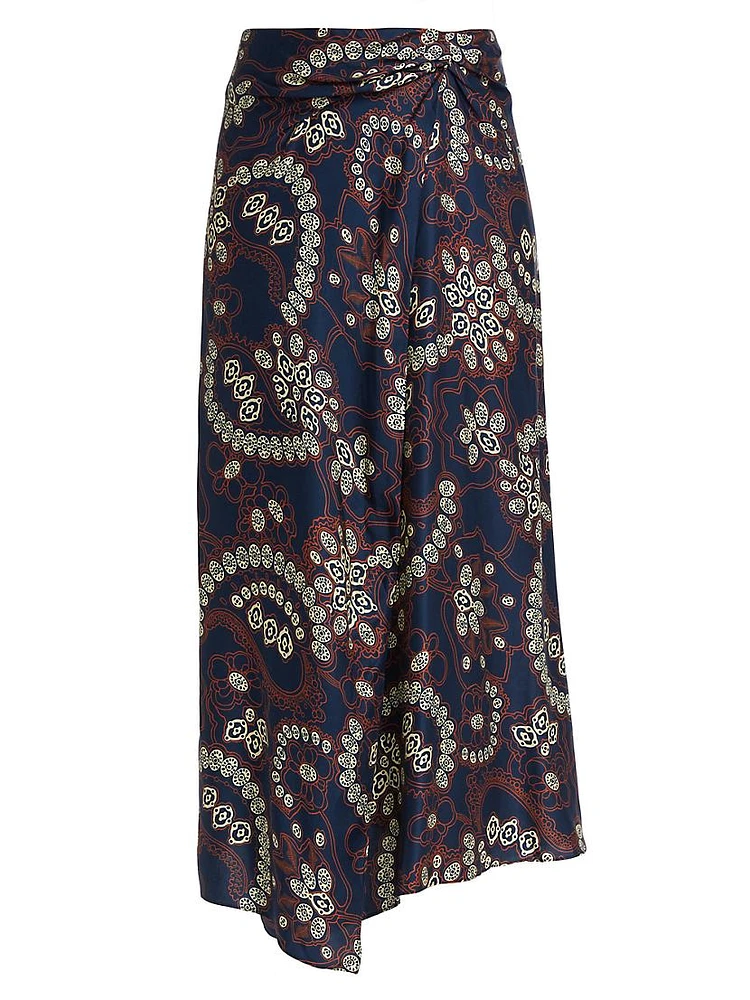 Clara Paisley Wrap Midi-Skirt