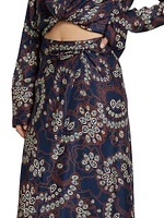 Clara Paisley Wrap Midi-Skirt