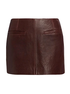 Cowan Leather A-Line Miniskirt