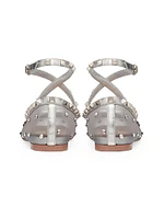 Rockstud Mesh Ballerinas with Crystals