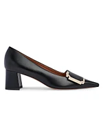 Hayes 45MM Leather Block Heel Pumps