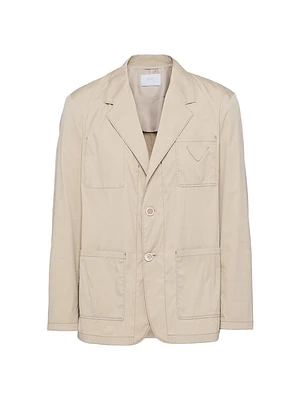 Single-Breasted Cotton Blend Jacket