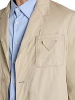 Single-Breasted Cotton Blend Jacket