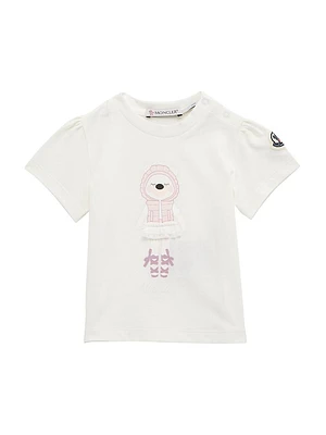 Baby Girl's & Little Ballerina Bear Graphic Puff-Sleeve T-Shirt