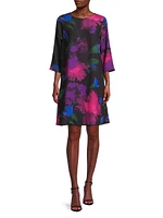 Autumn Allure Floral A-Line Midi-Dress