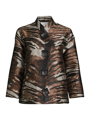 Tigress Jacquard Button-Up Jacket