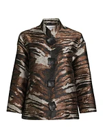 Tigress Jacquard Button-Up Jacket