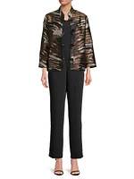 Tigress Jacquard Button-Up Jacket