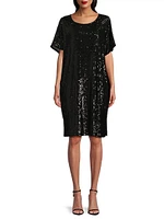 Sequined Caftan Midi-Dress