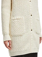 Lurex Wool Blended Long Cardigan