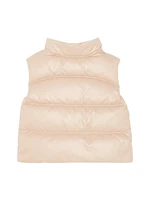 Baby Girl's & Little Vive Nylon Vest with Faux Fur Pockets