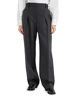 Virgin Wool Chevron Relaxed Sartorial Trousers