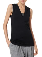 Stretch Cotton Ribbed Jersey Top