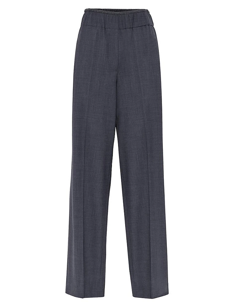 Tropical Luxury Wool Loose Track Trousers