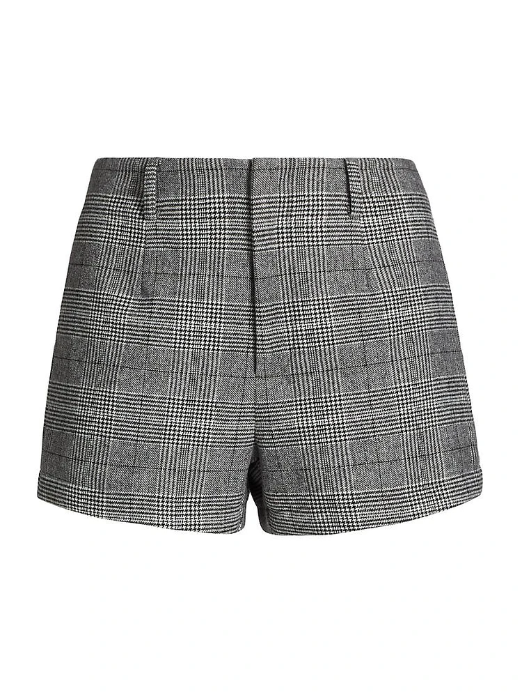 Mattie Checked Stretch-Wool Shorts