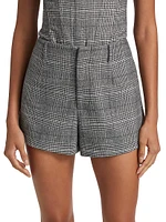 Mattie Checked Stretch-Wool Shorts