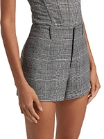 Mattie Checked Stretch-Wool Shorts