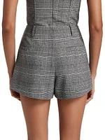 Mattie Checked Stretch-Wool Shorts